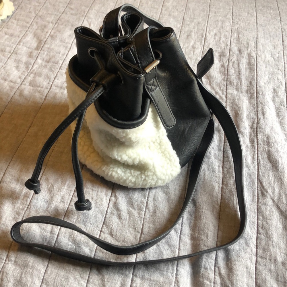 American Eagle wool and black synch crossbody